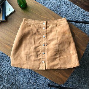 H&M Tan A-Line Suede Skirt